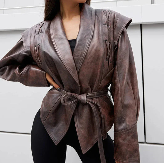Vega - Manteau Retro à Col en V pour Femme