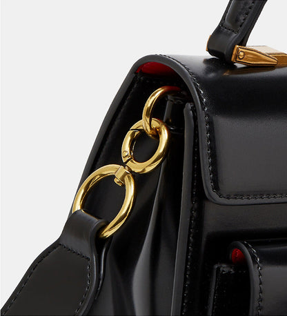Sac à Bandoulière Vernis Noir Erin Élégance Suprême