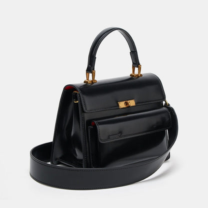 Sac à Bandoulière Vernis Noir Erin Élégance Suprême