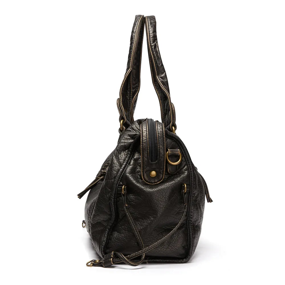 Sac à Main Élégant en Cuir Noir pour les Études - Collection Lumina