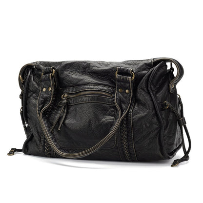 Sac à Main Élégant en Cuir Noir pour les Études - Collection Lumina