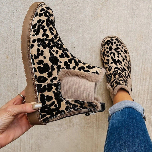 Luxeur - Bottines Chelsea Femme Imprimé Fauve élégant