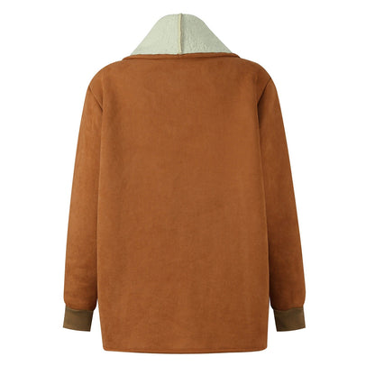 Manteau Élégant en Laine à Manches Longues pour Femme