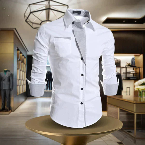 Chemise en coton haut de gamme pour homme, coupe élégante et raffinée