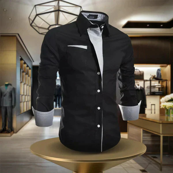 Chemise en coton haut de gamme pour homme, coupe élégante et raffinée