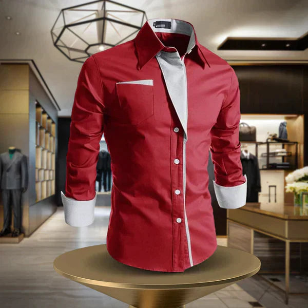 Chemise en coton haut de gamme pour homme, coupe élégante et raffinée