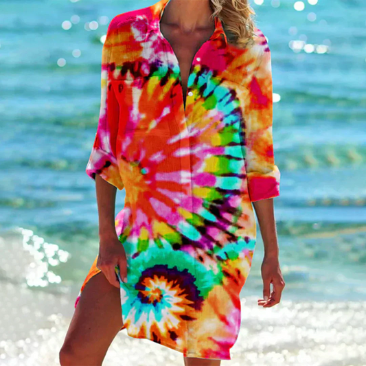 Robe Élégance Solstice - Robe Chemise d'Été Femme Haut de Gamme