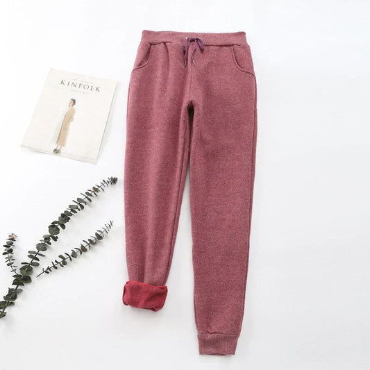 LuxeFit - Pantalon de sport en polaire avec doublure chaude et poches pratiques