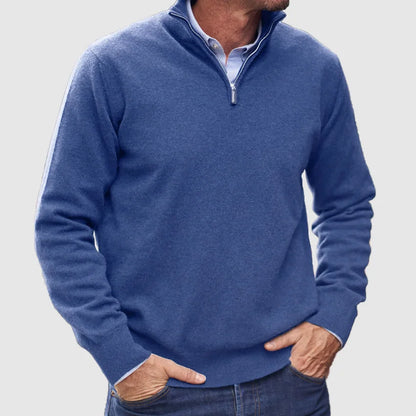 Branford Luxe - Pull-over zippé en cachemire italien pour hommes