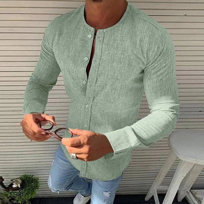 Chemise homme en coton premium à manches longues élégante et raffinée