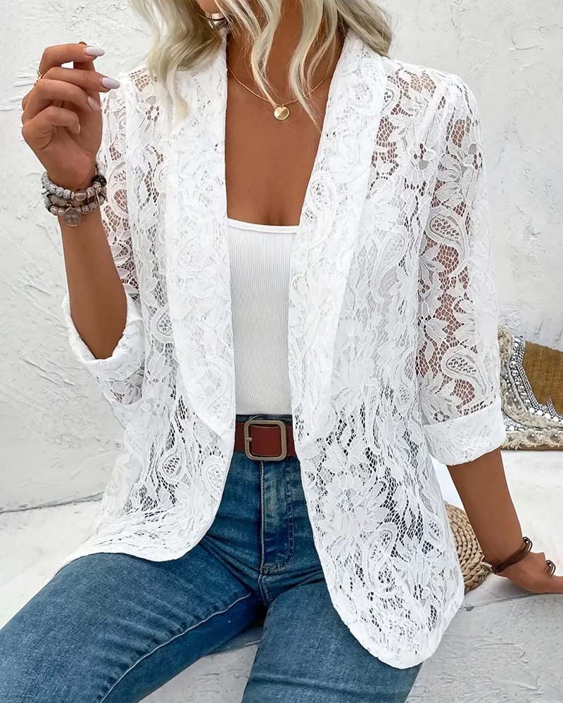 Veste Élégante en Dentelle pour Femmes Parisienne Chic