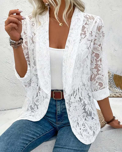 Veste Élégante en Dentelle pour Femmes Parisienne Chic