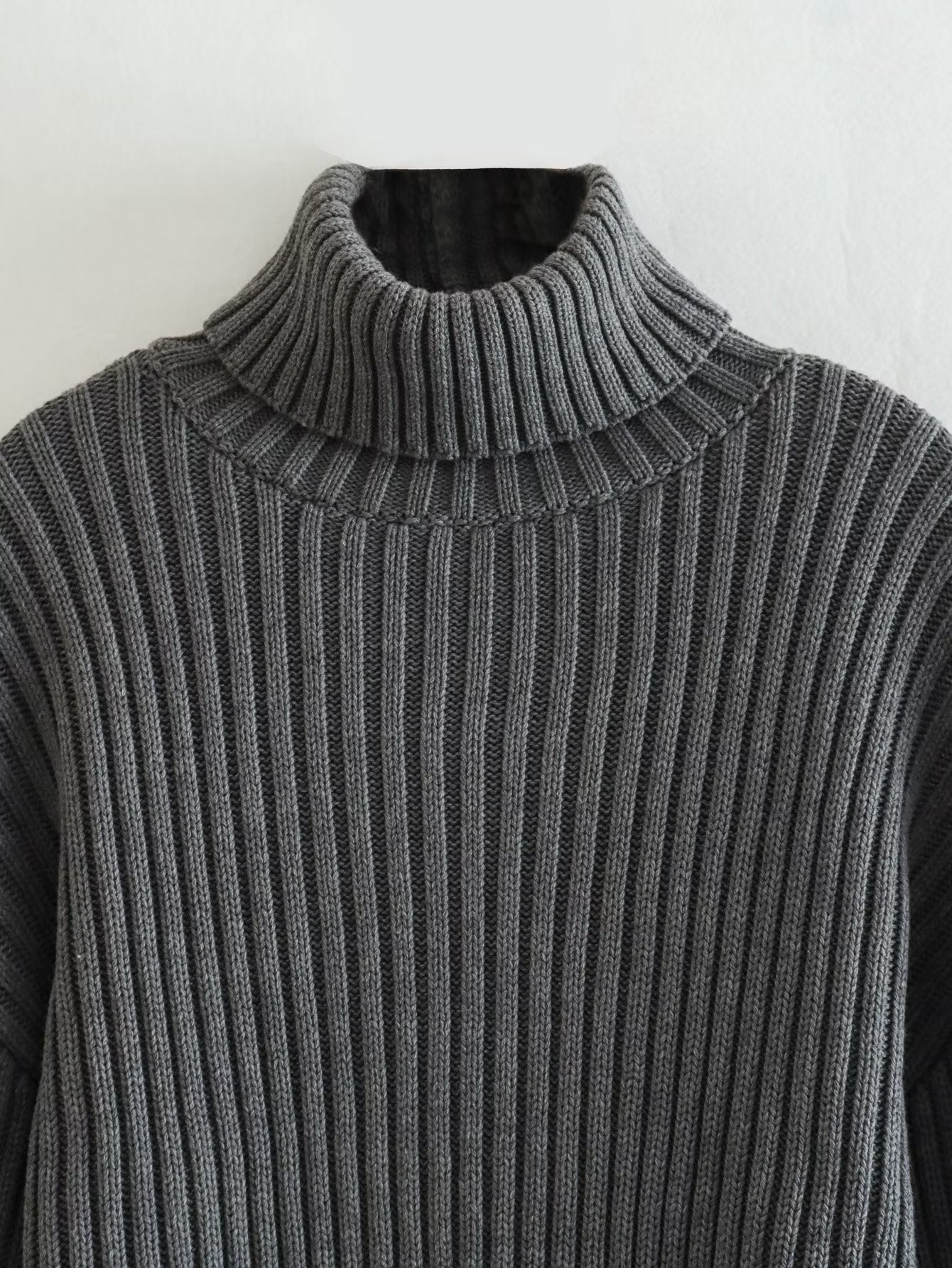 Pull Haut de Gamme Femme Col Roulé Texturé by Celeste