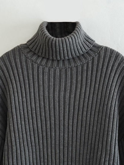 Pull Haut de Gamme Femme Col Roulé Texturé by Celeste