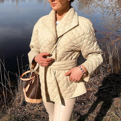 Manteau Ceinturé Court et Chaud pour Femme Luxe Éléonore