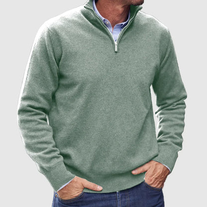Branford Luxe - Pull-over zippé en cachemire italien pour hommes