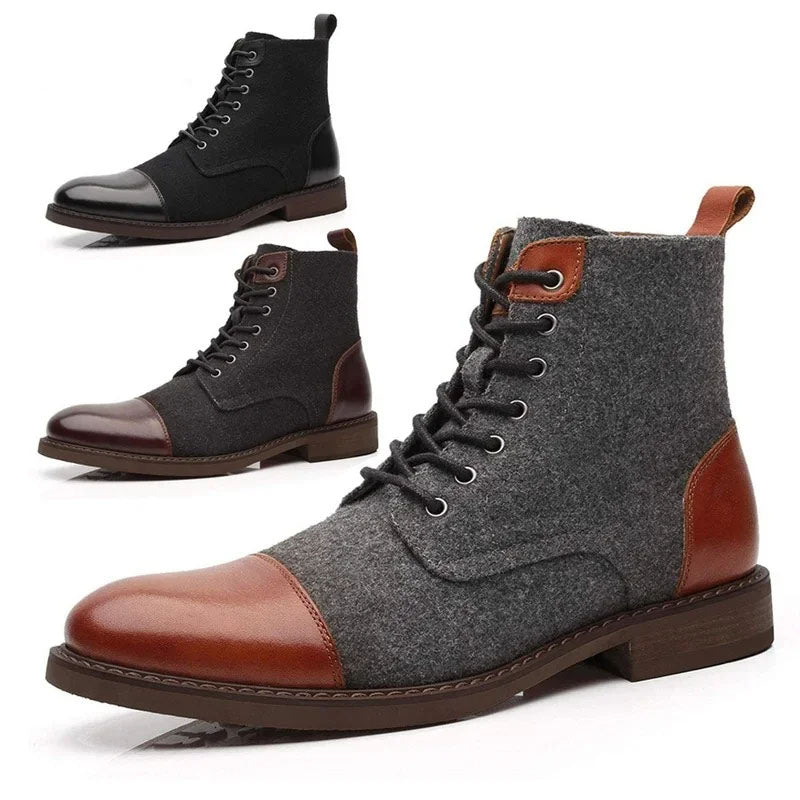 Bottines en cuir rétro Lancelot avec lacets