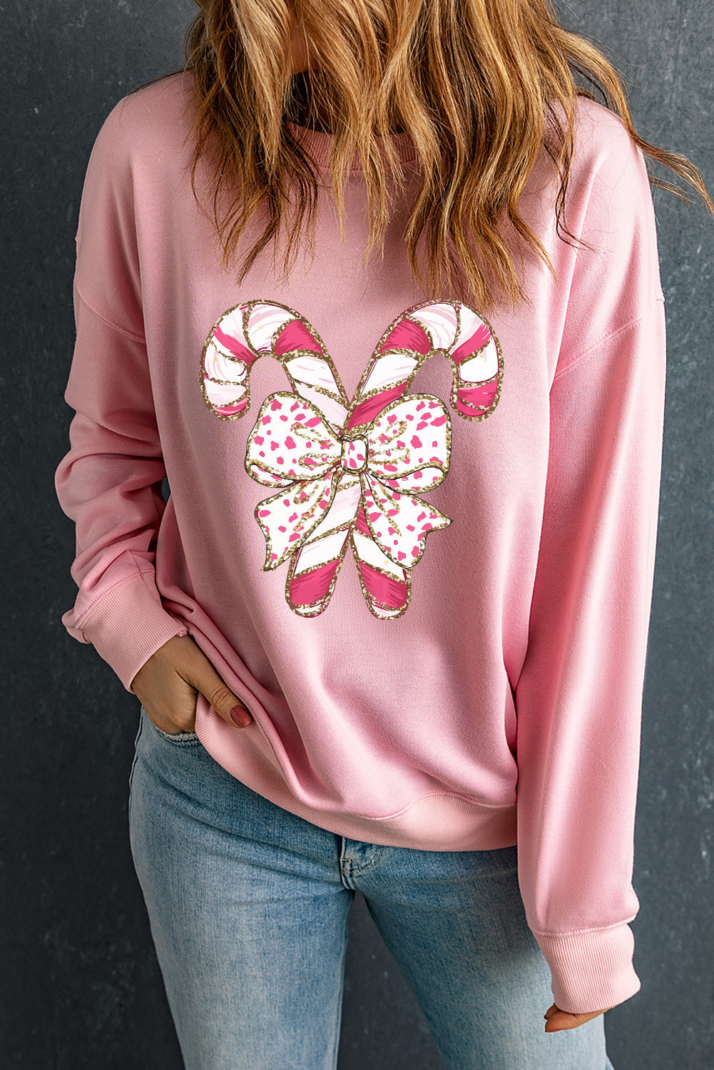 Sweatshirt de Noël à Graphisme Élégant avec Épaules Tombantes - Collection Hiver Élite