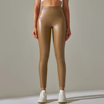 Legging Élégance Cuir Haut de Taille Femme