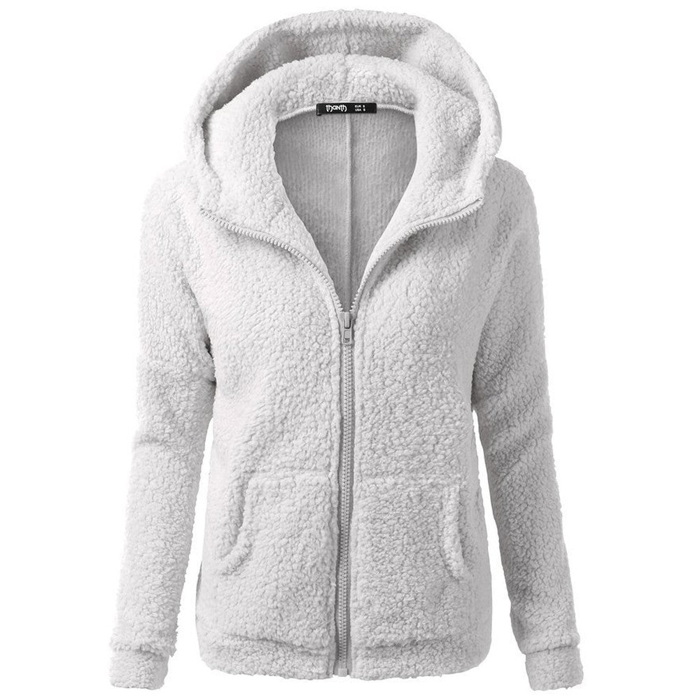 Véloce - Pull en polaire sherpa ultra doux avec fermeture éclair