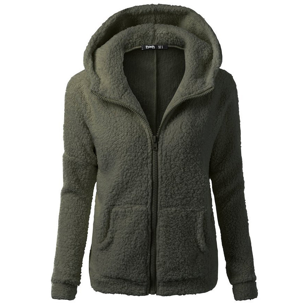 Véloce - Pull en polaire sherpa ultra doux avec fermeture éclair