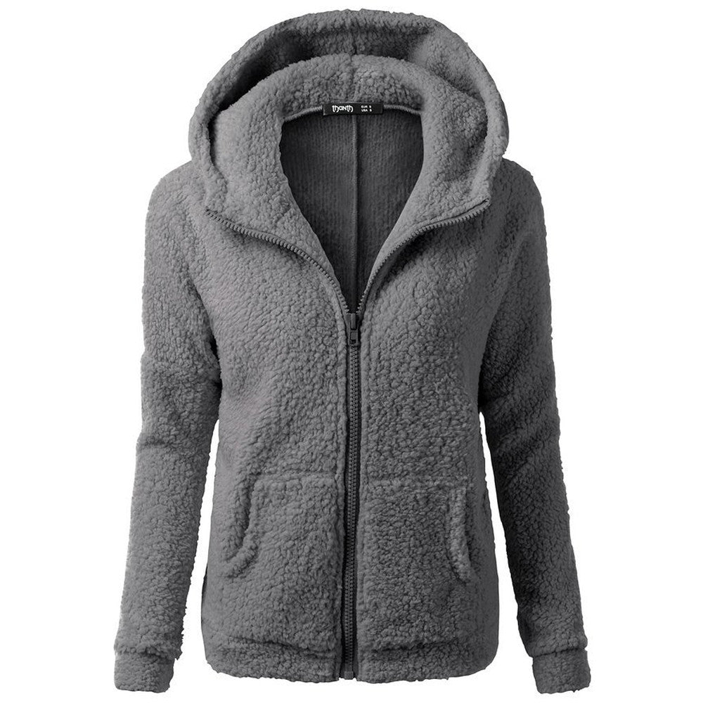 Véloce - Pull en polaire sherpa ultra doux avec fermeture éclair