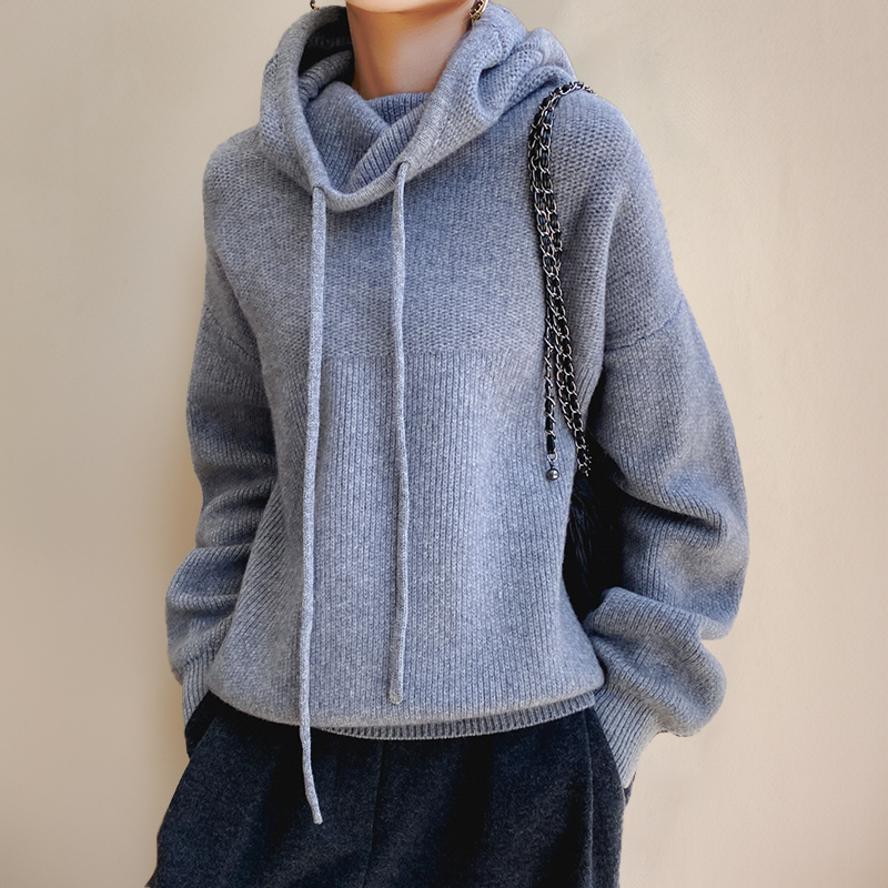 Élégance Pure - Pull en laine mérinos pour femme, col roulé de luxe