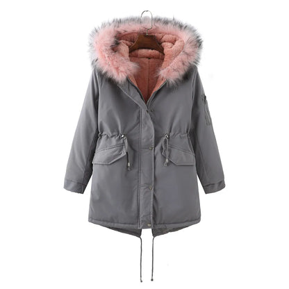 Manteau d'Hiver Luxe Doublé en Fleece avec Isolation Epaisse