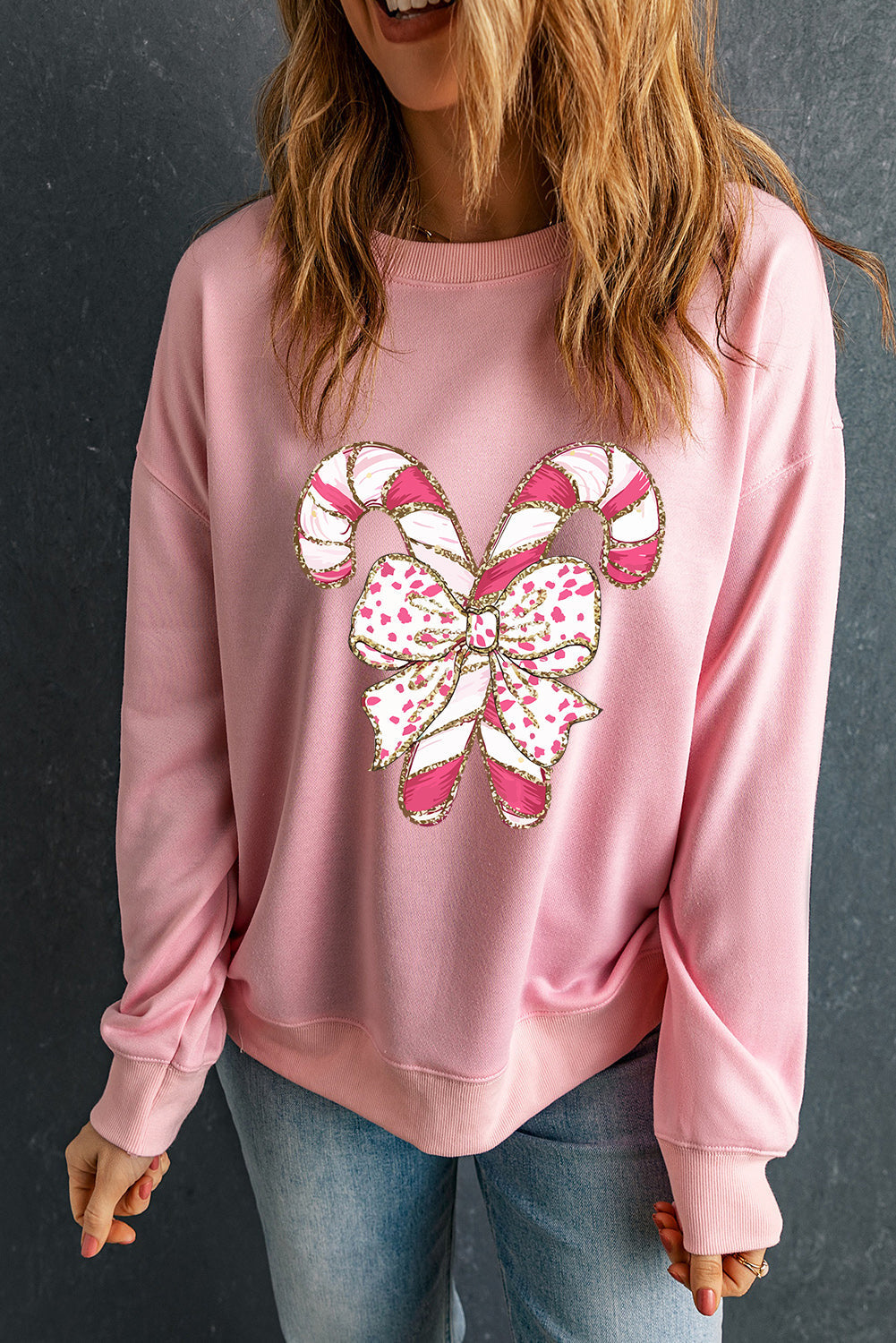 Sweatshirt de Noël à Graphisme Élégant avec Épaules Tombantes - Collection Hiver Élite