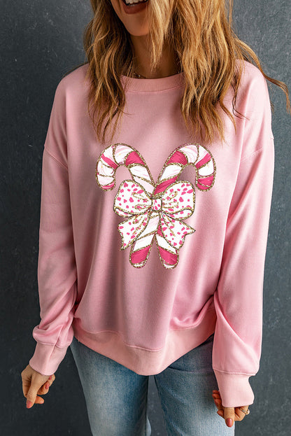 Sweatshirt de Noël à Graphisme Élégant avec Épaules Tombantes - Collection Hiver Élite
