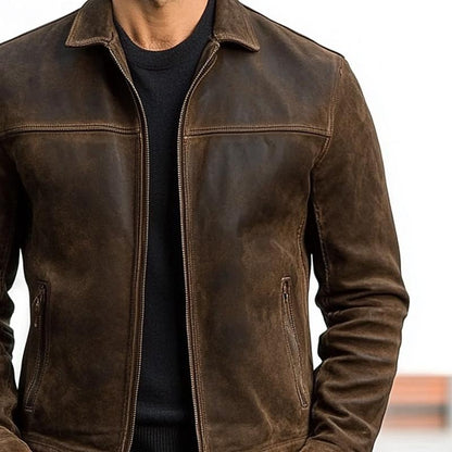 Luxe Urbain - Blouson en cuir véritable pour homme