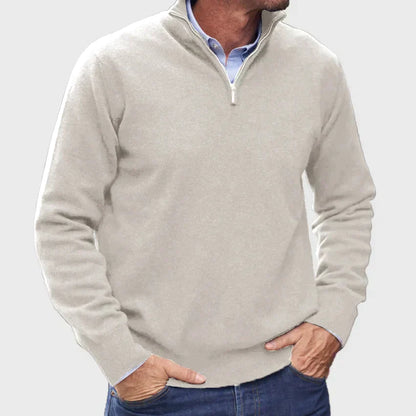 Branford Luxe - Pull-over zippé en cachemire italien pour hommes