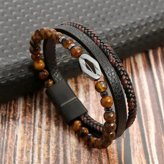 Bracelet en cuir raffiné - Élégance intemporelle