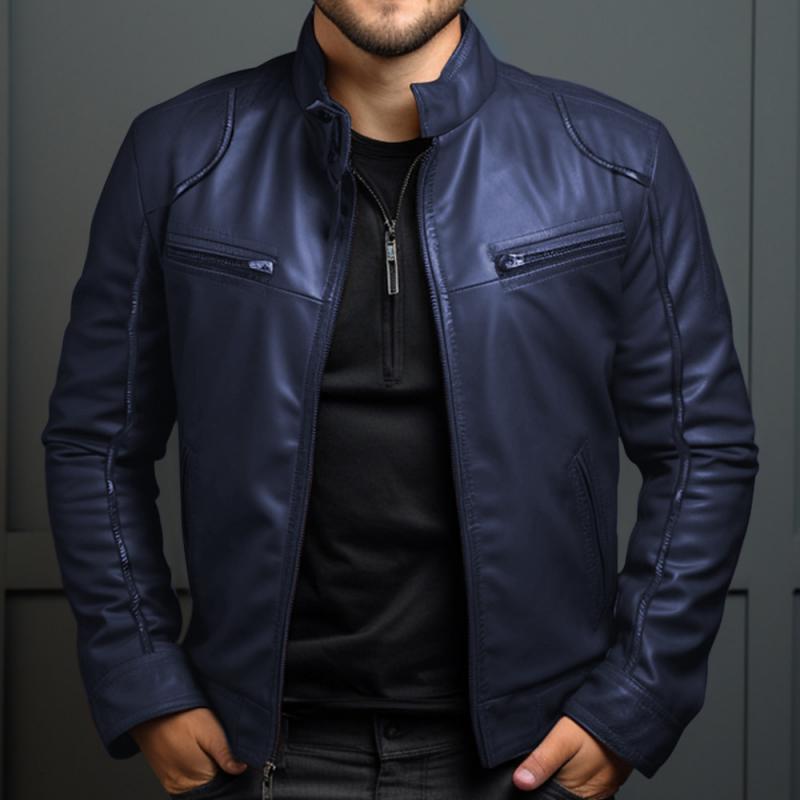 Véritable Élégance - Jacket en Cuir Vintage Haut de Gamme pour Homme