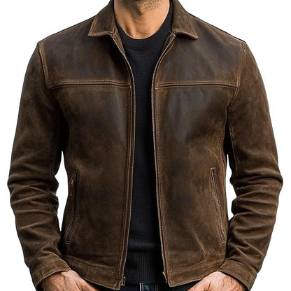 Luxe Urbain - Blouson en cuir véritable pour homme