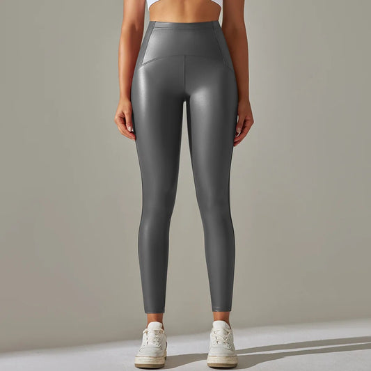 Legging Élégance Cuir Haut de Taille Femme
