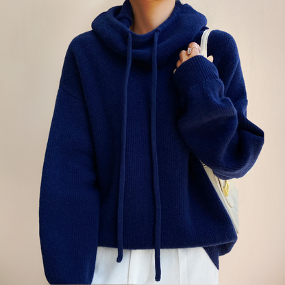 Élégance Pure - Pull en laine mérinos pour femme, col roulé de luxe