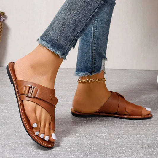 LuxeStride - Sandales en cuir orthopédiques haut de gamme