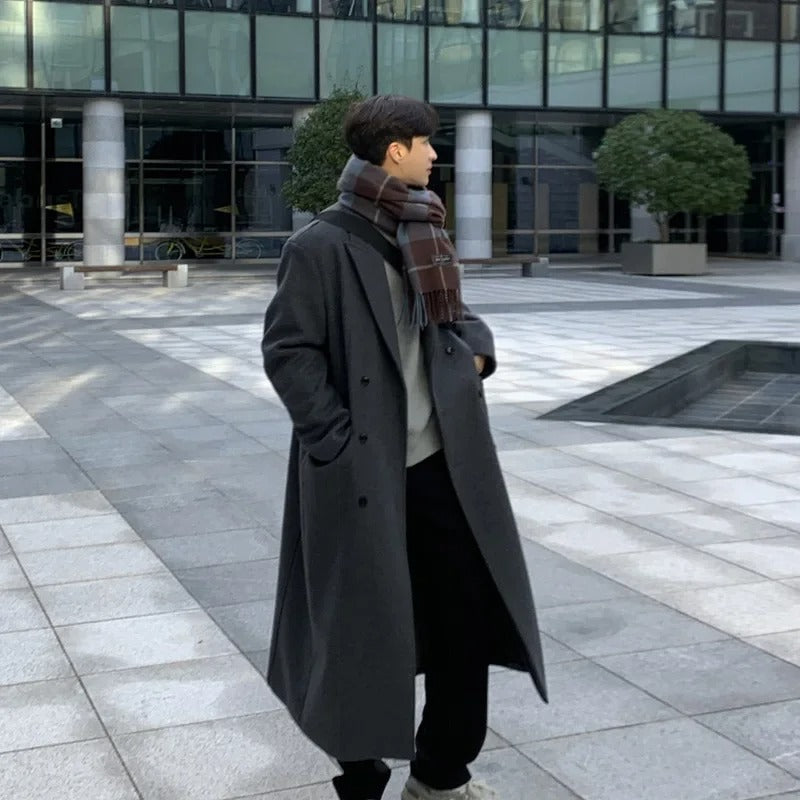 Manteau en laine élégante pour homme - Long modèle haut de gamme